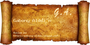 Gabony Aldán névjegykártya